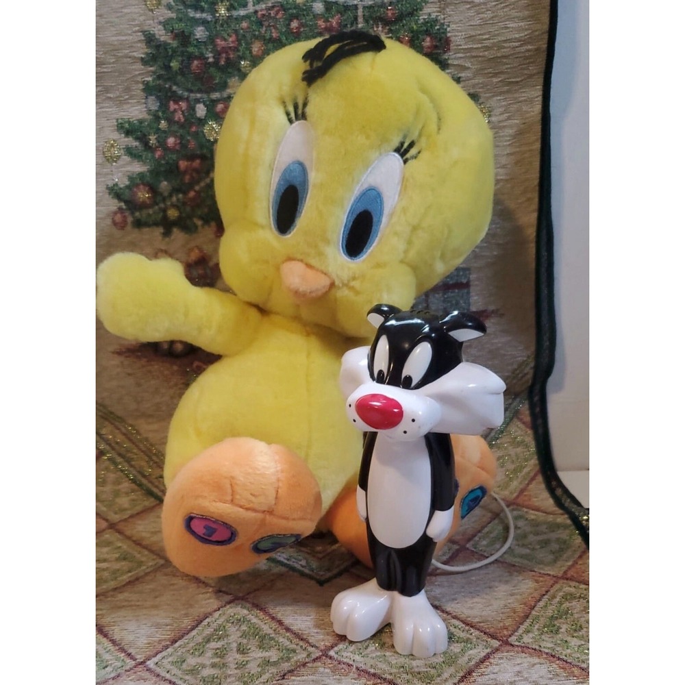 Tweety Bird & Sylvester Sing-a-Long Plush Musical Looney Tunes Vtg‎ WB 2000